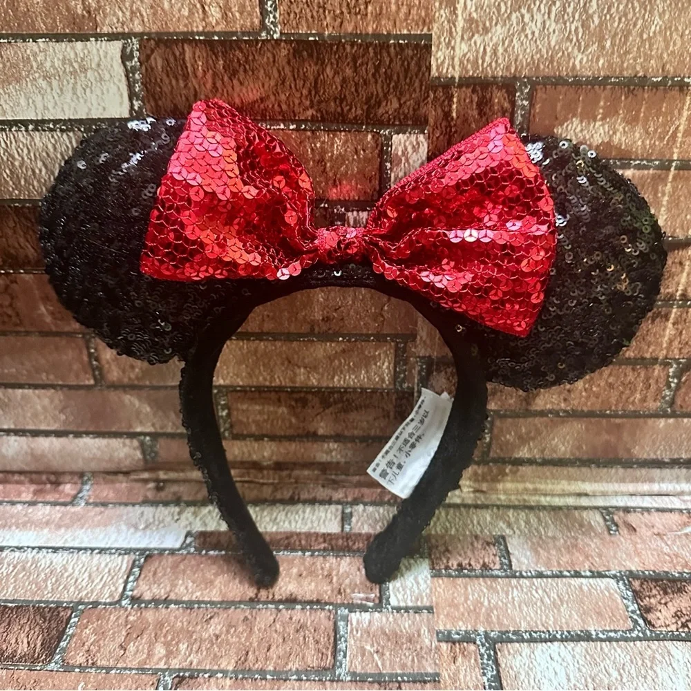 Disney Sequin Red and Black Mouse Ears Headband